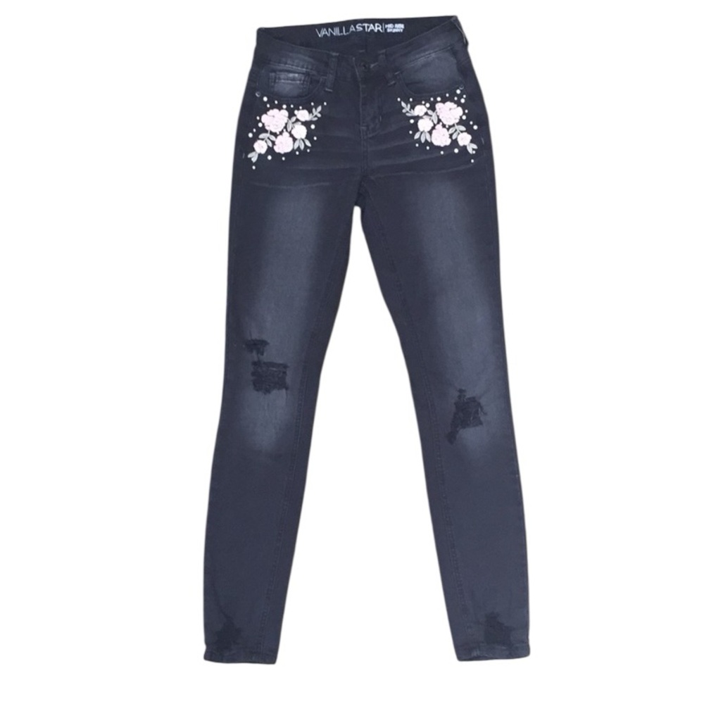 👖 Ripped Vanilla Star Mid-rise Jeans 👖